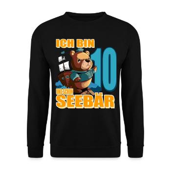 Kapitän Ich Bin 10 Und Schon Seebär - Unisex Pullover - Schwarz - Vorne - Alina (178cm) & Michal (187cm)