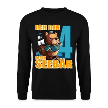 Kapitän Ich Bin 4 Und Schon Seebär - Unisex Pullover - Schwarz - Vorne - Alina (178cm) & Michal (187cm)