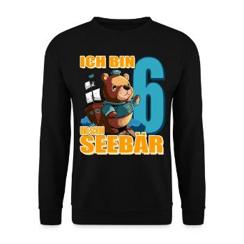Kapitän Ich Bin 6 Und Schon Seebär - Unisex Pullover - Schwarz - Vorne - Alina (178cm) & Michal (187cm)