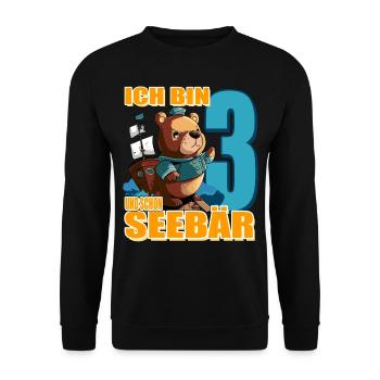 Kapitän Ich Bin 3 Und Schon Seebär - Unisex Pullover - Schwarz - Vorne - Alina (178cm) & Michal (187cm)