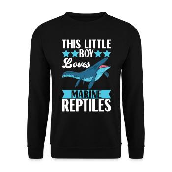 Mosasaurus Dinosaurier - Unisex Pullover - Schwarz - Vorne - Alina (178cm) & Michal (187cm)
