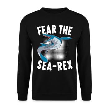 Mosasaurus Dinosaurier - Unisex Pullover - Schwarz - Vorne - Alina (178cm) & Michal (187cm)