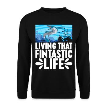 Mosasaurus Dinosaurier - Unisex Pullover - Schwarz - Vorne - Alina (178cm) & Michal (187cm)