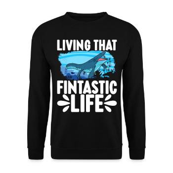 Mosasaurus Dinosaurier - Unisex Pullover - Schwarz - Vorne - Alina (178cm) & Michal (187cm)