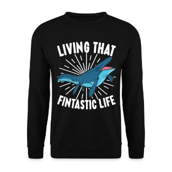 Mosasaurus Dinosaurier - Unisex Pullover - Schwarz - Vorne - Alina (178cm) & Michal (187cm)