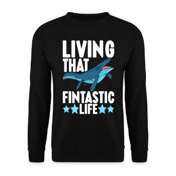 Mosasaurus Dinosaur - Unisex Sweatshirt - black - Front - Alina (178cm) & Michal (187cm)
