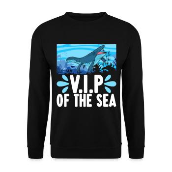 Mosasaurus Dinosaur - Unisex Sweatshirt - black - Front - Alina (178cm) & Michal (187cm)