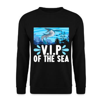 Mosasaurus Dinosaurier - Unisex Pullover - Schwarz - Vorne - Alina (178cm) & Michal (187cm)