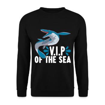 Mosasaurus Dinosaurier - Unisex Pullover - Schwarz - Vorne - Alina (178cm) & Michal (187cm)