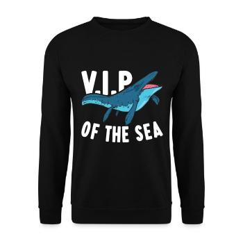 Mosasaurus Dinosaurier - Unisex Pullover - Schwarz - Vorne - Alina (178cm) & Michal (187cm)