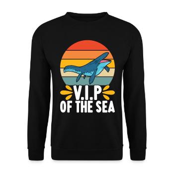 Mosasaurus Dinosaurier - Unisex Pullover - Schwarz - Vorne - Alina (178cm) & Michal (187cm)