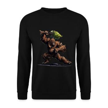 Angry Bigfoot - Unisex Sweatshirt - black - Front - Alina (178cm) & Michal (187cm)