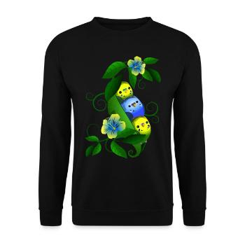 Budgie in the pea - Unisex Sweatshirt - black - Front - Alina (178cm) & Michal (187cm)