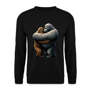 Yeti embrasse Bigfoot - Sweat-shirt Unisexe - noir - Devant - Alina (178cm) & Michal (187cm)