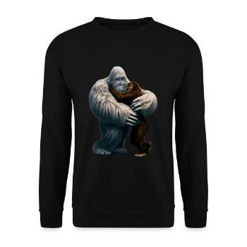 Yeti embrasse Bigfoot - Sweat-shirt Unisexe - noir - Devant - Alina (178cm) & Michal (187cm)