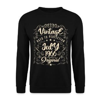 Jahrgang Geboren im Juli 1966 Jubiläum Juli - Unisex Pullover - Schwarz - Vorne - Alina (178cm) & Michal (187cm)