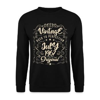 Jahrgang Geboren im Juli 1967 Jubiläum Juli - Unisex Pullover - Schwarz - Vorne - Alina (178cm) & Michal (187cm)