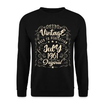 Jahrgang Geboren im Juli 1961 Jubiläum Juli - Unisex Pullover - Schwarz - Vorne - Alina (178cm) & Michal (187cm)