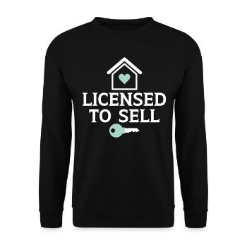 License to sell a house Real estate agent Real estate - Unisex Sweatshirt - black - Front - Alina (178cm) & Michal (187cm)