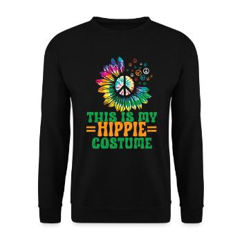 Hippie Peace Zeichen Frieden Blumen Blumenkind - Unisex Pullover - Schwarz - Vorne - Alina (178cm) & Michal (187cm)