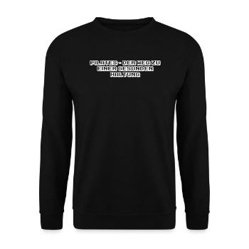 Pilates - Pilates - der Weg zu einer gesunden - Unisex Pullover - Schwarz - Vorne - Alina (178cm) & Michal (187cm)