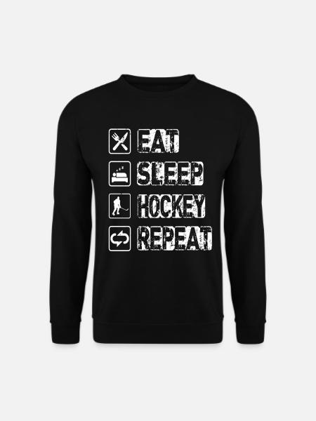 Manger dormir Hockey Répéter - Sweat-shirt Unisexe - noir