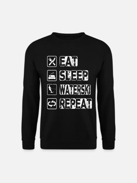 Eat Sleep Waterski Repeat - Unisex Sweatshirt - black