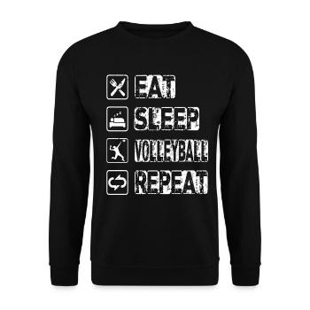 Manger dormir Volleyball Répéter - Sweat-shirt Unisexe - noir - Devant - Alina (178cm) & Michal (187cm)