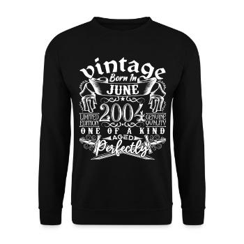 2004 Juni 2004 Jubiläum Juni 2004 Juni - Unisex Pullover - Schwarz - Vorne - Alina (178cm) & Michal (187cm)