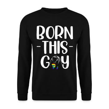 Né ce gay diversité sexuelle gay - Sweat-shirt Unisexe - noir - Devant - Alina (178cm) & Michal (187cm)