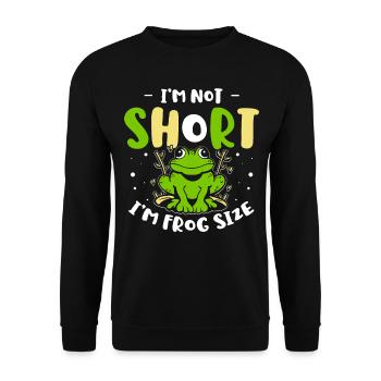 Ich Bin Nicht Klein, Ich Bin Froschgroße Amphibie - Unisex Pullover - Schwarz - Vorne - Alina (178cm) & Michal (187cm)