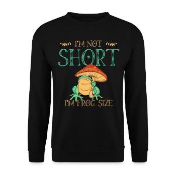 Ich Bin Nicht Klein, Ich Bin Froschgroße Amphibie - Unisex Pullover - Schwarz - Vorne - Alina (178cm) & Michal (187cm)
