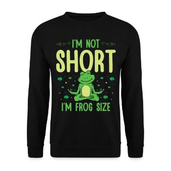 Ich Bin Nicht Klein, Ich Bin Froschgroße Amphibie - Unisex Pullover - Schwarz - Vorne - Alina (178cm) & Michal (187cm)