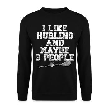 Irisches Hurling-hurling-team Irland Spielt - Unisex Pullover - Schwarz - Vorne - Alina (178cm) & Michal (187cm)