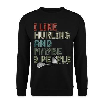 Irisches Hurling-hurling-team Irland Spielt - Unisex Pullover - Schwarz - Vorne - Alina (178cm) & Michal (187cm)