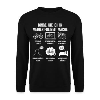 Fahrrad Rennradfahrer Rennrad - Unisex Pullover - Schwarz - Vorne - Alina (178cm) & Michal (187cm)