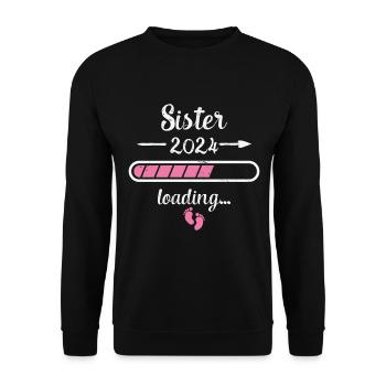 Sis 2024 Chargement Grossesse Sis Naissance - Sweat-shirt Unisexe - noir - Devant - Alina (178cm) & Michal (187cm)