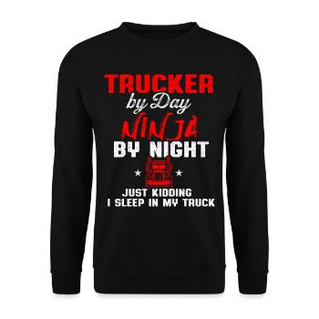 Truck Driver Trucker Driving - Unisex Sweatshirt - black - Front - Alina (178cm) & Michal (187cm)