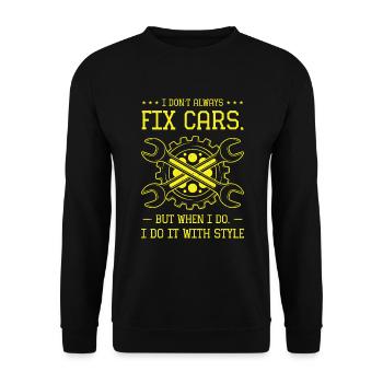 Car Mechanic Auto Engine Repair - Unisex Sweatshirt - black - Front - Alina (178cm) & Michal (187cm)