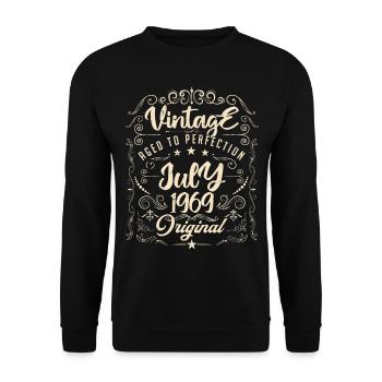 Jahrgang Geboren im Juli 1969 Jubiläum Juli - Unisex Pullover - Schwarz - Vorne - Alina (178cm) & Michal (187cm)
