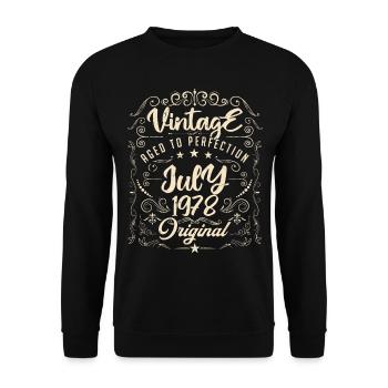 Jahrgang Geboren im Juli 1978 Jubiläum Juli - Unisex Pullover - Schwarz - Vorne - Alina (178cm) & Michal (187cm)