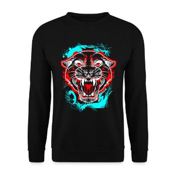 L.Gor Tiger - Unisex Pullover - Schwarz - Vorne - Alina (178cm) & Michal (187cm)