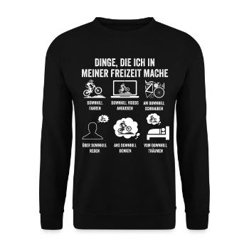 Mountainbike Fahrrad Downhill - Unisex Pullover - Schwarz - Vorne - Alina (178cm) & Michal (187cm)