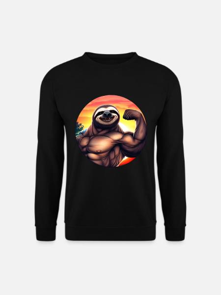 Muscular sloth in sunset - Unisex Sweatshirt - black