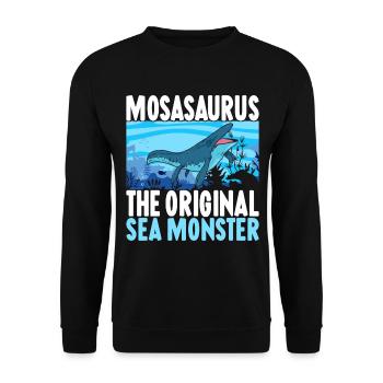 Mosasaurus Dinosaur - Unisex Sweatshirt - black - Front - Alina (178cm) & Michal (187cm)