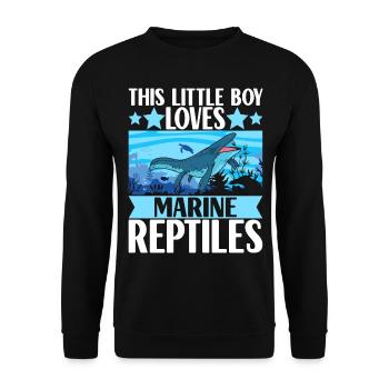 Mosasaurus Dinosaurier - Unisex Pullover - Schwarz - Vorne - Alina (178cm) & Michal (187cm)