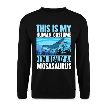 Mosasaurus Dinosaurier - Unisex Pullover - Schwarz - Vorne - Alina (178cm) & Michal (187cm)