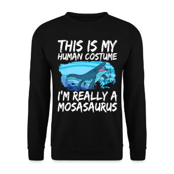 Mosasaurus Dinosaurier - Unisex Pullover - Schwarz - Vorne - Alina (178cm) & Michal (187cm)
