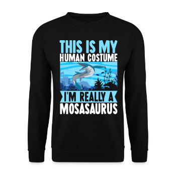 Mosasaurus Dinosaurier - Unisex Pullover - Schwarz - Vorne - Alina (178cm) & Michal (187cm)