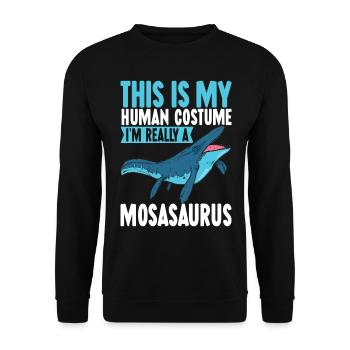 Mosasaurus Dinosaurier - Unisex Pullover - Schwarz - Vorne - Alina (178cm) & Michal (187cm)